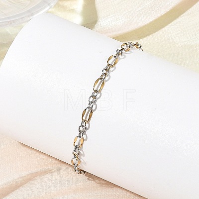 2Pcs 2 Colors 304 Stainless Steel Figaro Chains Bracelet Sets BJEW-JB14356-03-1