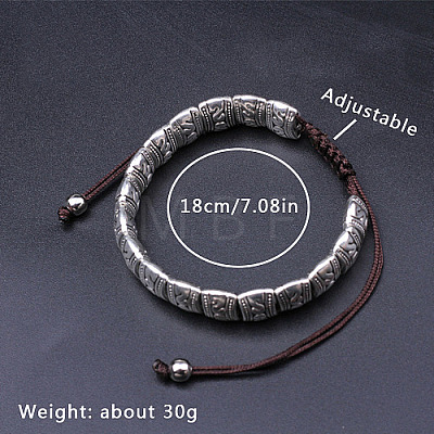 Alloy Bead Braided Bead Bracelets TO6523-1-1