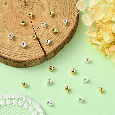 20Pcs 2 Colors Brass Crimp Beads KK-CJ0001-92-1