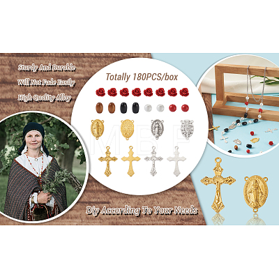 Beadthoven DIY Rosary Jewelry Making Finding Kits DIY-BT0001-43-1