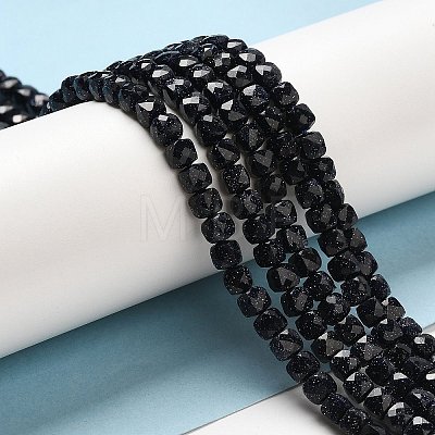 Synthetic Blue Goldstone Beads Strands G-E608-E09-1