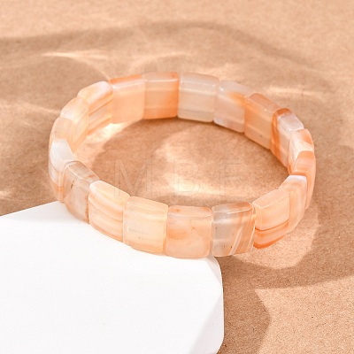 Dyed & Heated Natural Carnelian Faceted Beaded Stretch Bracelets for Women BJEW-K251-08E-1