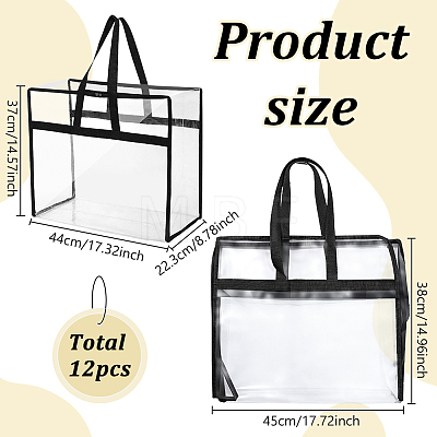 12Pcs PVC Transparent Bags ABAG-WA0001-34-1