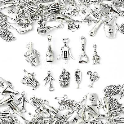 100pcs 10 Style Tibetan Style Alloy Pendants TIBEP-CJ0001-27-1