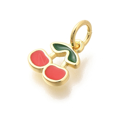 Real 18K Gold Plated Brass Enamel Charms KK-L225-001G-03-1
