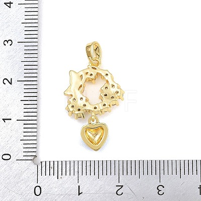 Brass Micro Pave Clear Cubic Zirconia Pendants CU-CBA9B49-04A-G-1