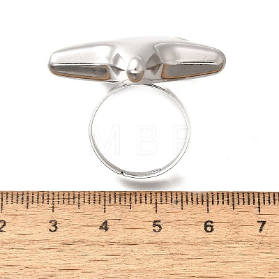 304 Stainless Steel Adjustable Finger Ring RJEW-H244-07P-1