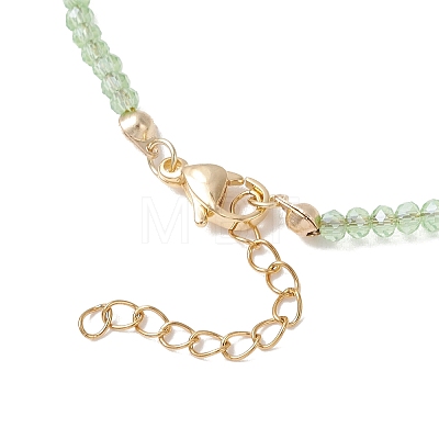 2Pcs 2 Styles Blue K9 Glass Teardrop Heart Pendant Electroplated Glass Faceted Rondelle Beaded Necklaces NJEW-JN05751-1