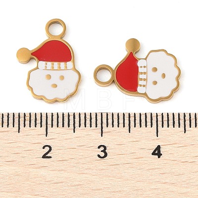 Christmas Theme Ion Plating(IP) 304 Stainless Steel Enamel Pendants STAS-Z083-07G-04-1