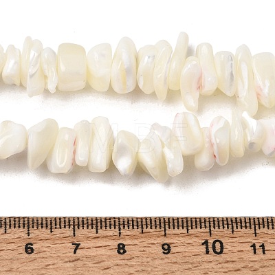 Natural White Mother of Pearl Shell Chip Bead Strands G-M205-63-1
