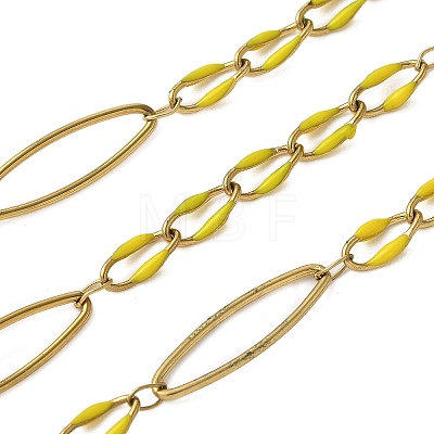 304 Stainless Steel Enamel Link Chains CHS-U003-01G-08-1