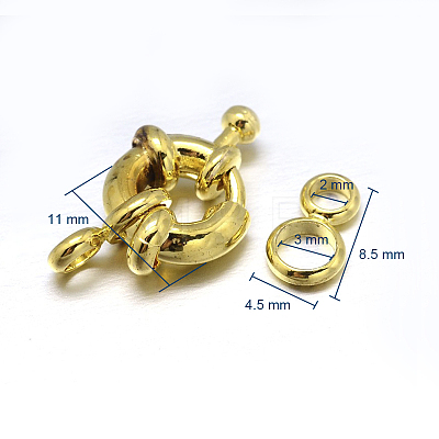 Brass Spring Ring Clasps KK-L082B-01G-1