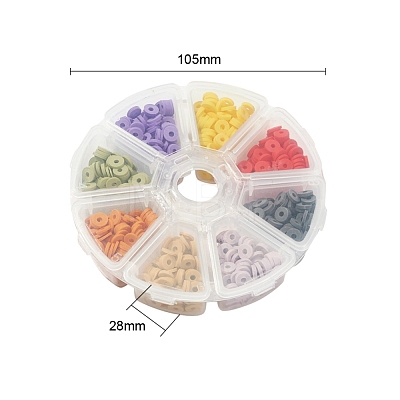 1120Pcs 8 Colors Handmade Polymer Clay Beads CLAY-YW0001-14E-1