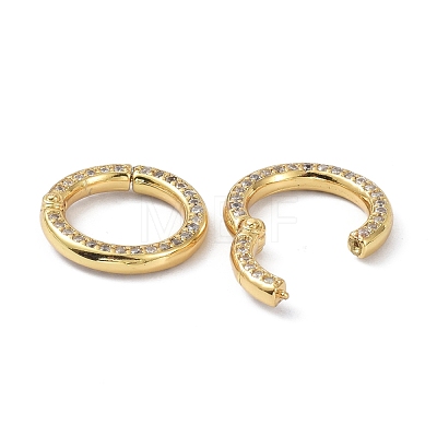 Eco-Friendly Brass Micro Pave Clear Cubic Zirconia Twister Clasps ZIRC-C024-31G-1