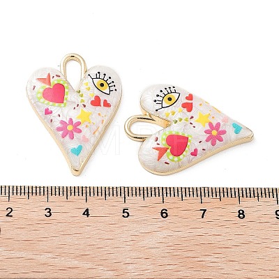 Rack Plating Alloy Enamel Pendants X-FIND-C050-09G-03-1