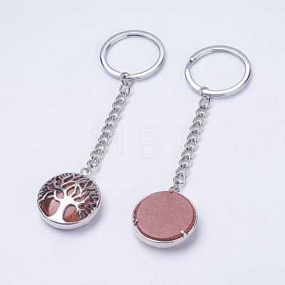 Natural/Synthetic Mixed Stone Keychain KEYC-E023-02-1