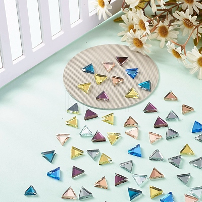 Mirror Surface Triangle Mosaic Tiles Glass Cabochons DIY-P045-15-1
