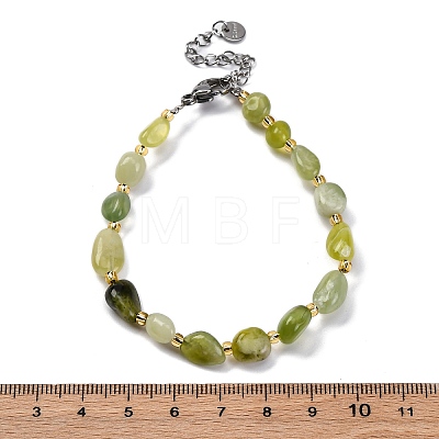 Natural Xiuyan Jade Beaded Bracelets for Women G-P563-07P-09-1