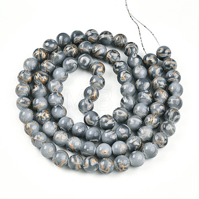 Baking Paint Glass Beads Strands DGLA-N010-10mm-09-1