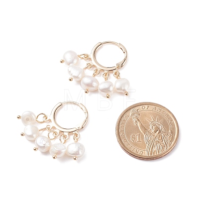 Natural Pearl Dangle Hoop Earrings EJEW-JE04794-02-1