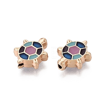 Rack Plating Alloy Enamel Beads ENAM-N071-01G-01-1