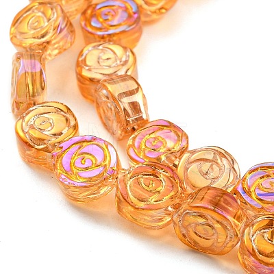Full Rainbow Plated Electroplate Transparent Glass Beads Strands EGLA-G037-01A-FR03-1