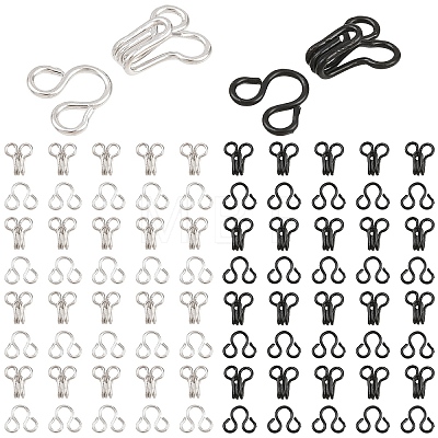 400Pcs 2 Colors Brass Interlocking Clasps KK-YW0004-28-1