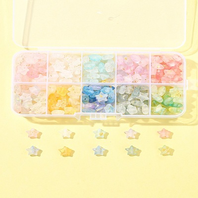 300Pcs 10 Colors Frosted Acrylic Charms OACR-FS0004-09-1