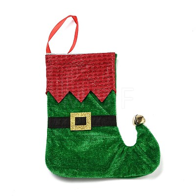 Christmas Stocking Felt Cloth & Iron Pendant Decoration DJEW-K027-01B-02-1