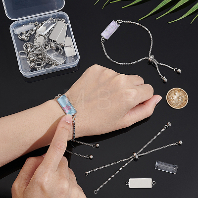 Unicraftale DIY Blank Rectangle Dome Link Bracelet Making Kit DIY-UN0005-31-1