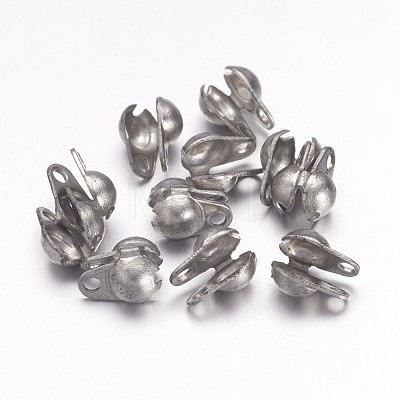 304 Stainless Steel Bead Tips Knot Covers STAS-G113-75P-1