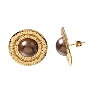 Brass Stud Earrings for Women KK-CBA9D38-02G-02-1