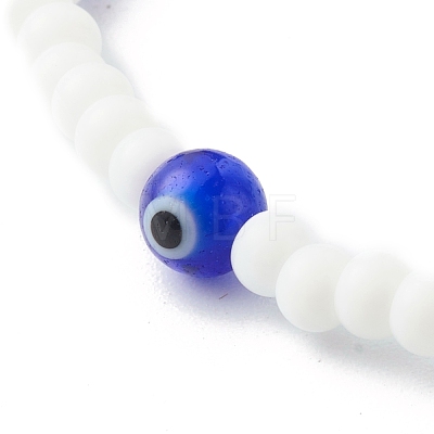Glass Beads & Handmade Lampwork Beads Stretch Bracelets Set for Parents & Kid BJEW-JB06475-1