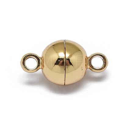 Rack Plating Brass Magnetic Clasps with Loops KK-F801-02A-G-1