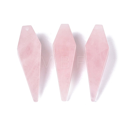 Natural Rose Quartz Pendants G-N362-22F-1