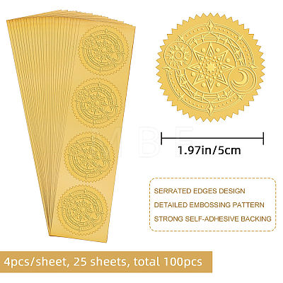 Self Adhesive Gold Foil Embossed Stickers DIY-WH0211-154-1