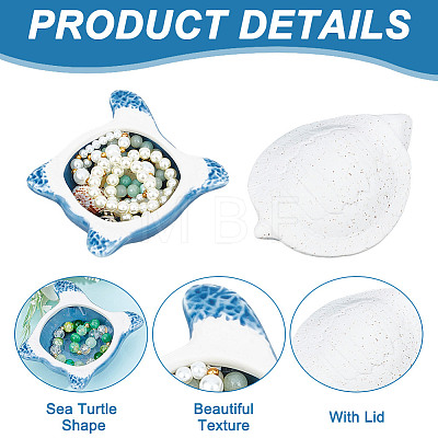 Ocean Style Porcelain Storage Jar with Lid AJEW-WH0348-180B-1