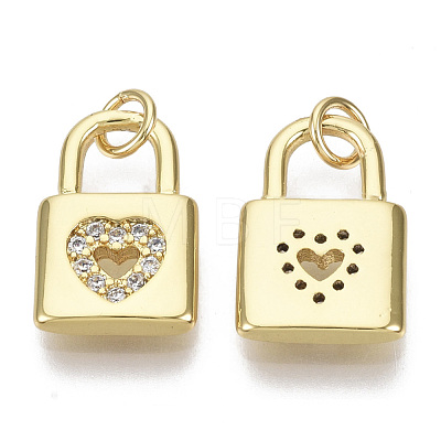 Valentine's Day Brass Micro Pave Cubic Zirconia Charms X-ZIRC-S067-016-NF-1