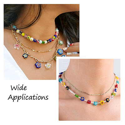 300Pcs 10 colors Handmade Millefiori Glass Beads LAMP-TA0002-05-1