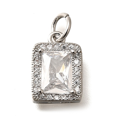Brass Micro Pave Cubic Zirconia Pendants KK-U055-01P-03-1