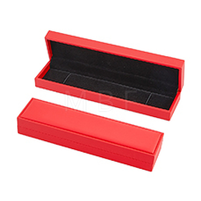 Rectangle PU Leather Necklace  Storage Boxes with Velvet Inside CON-WH0094-31D-02-1