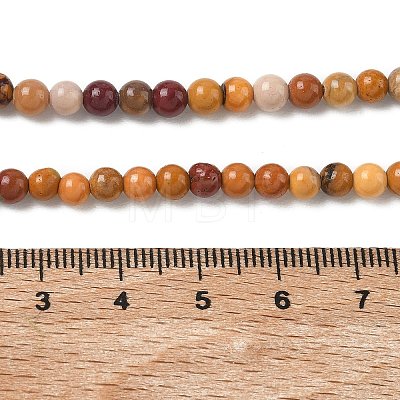 Round Natural Mookaite Gemstone Bead Strands G-J333-06-4mm-1