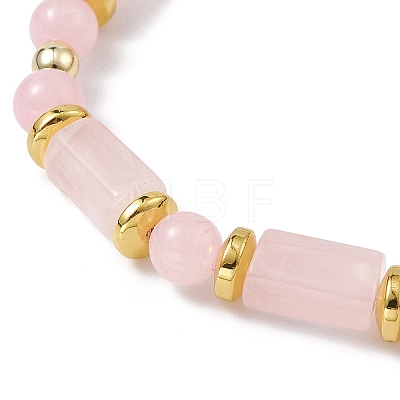 Natural Rose Quartz Beaded Bracelets BJEW-JB09468-1