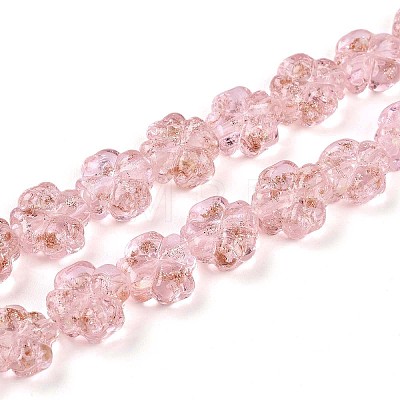Luminous Handmade Gold Foil Glass Beads Strands FOIL-N029-01B-1