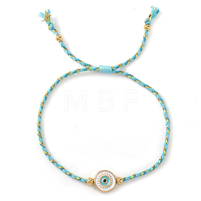 Brass Enamel White Evil Eye Link Braclets FV7122-4-1