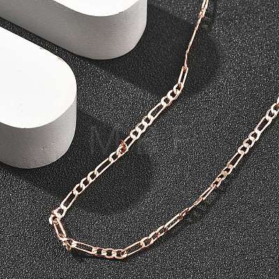 Brass Figaro Chains Necklaces for Women NJEW-D302-29RG-1