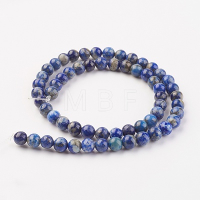 Natural Lapis Lazuli Beads Strands G-G099-8mm-7A-1