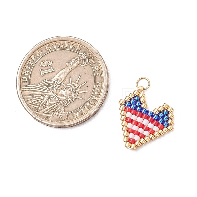 Glass Seed Beaded Pendants PALLOY-MZ01242-1