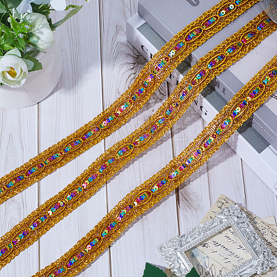 15 Yards Polyester Braided Lace Ribbon OCOR-WH0046-37A-1