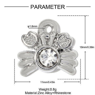 Zinc Alloy with Crystal Rhinestone Charms RB-OY001-67P-1